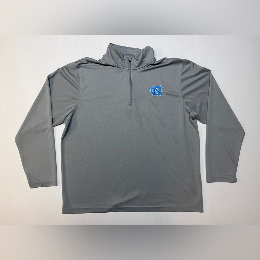 Champion UNC Tar Heels Grey Men’s Large Quarter Zip Long Sleeve Athletic Shirt